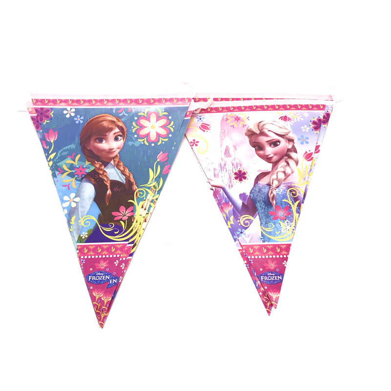 128pcs Frozen Theme Elsa Anna Party Supplies Disposable Paper Cups Plate Straws Flags Birthday Decorations Snow Princess Napkins