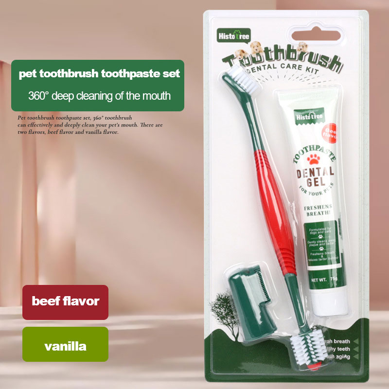 Dog Toothbrush And Toothpaste Set