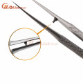 11cm Stainless Steel Round Handle Micro Tweezers Eyelid Tweezers Tooth Platform Ophthalmic Instruments Surgery Tools