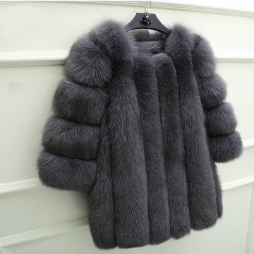 UPPIN 2019 New Elegant Fake Fox Fur Jacket Women Winter Fashion Faux Fox Fur Jackets Woman Warm Artifical Fox Fur Coats Ladies
