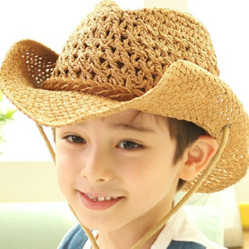 2017 new arriver 2 3 4 5 6 years cowboy hat Summer travel sun hat boy's straw cap beach hat for kids children hat cap for boys