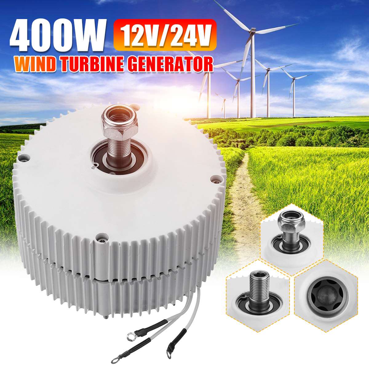 400W AC 12V 24 Volt DIY Brushless Electric Wind Turbine Power Generator Permanent Magnet Generator Alternator Motor
