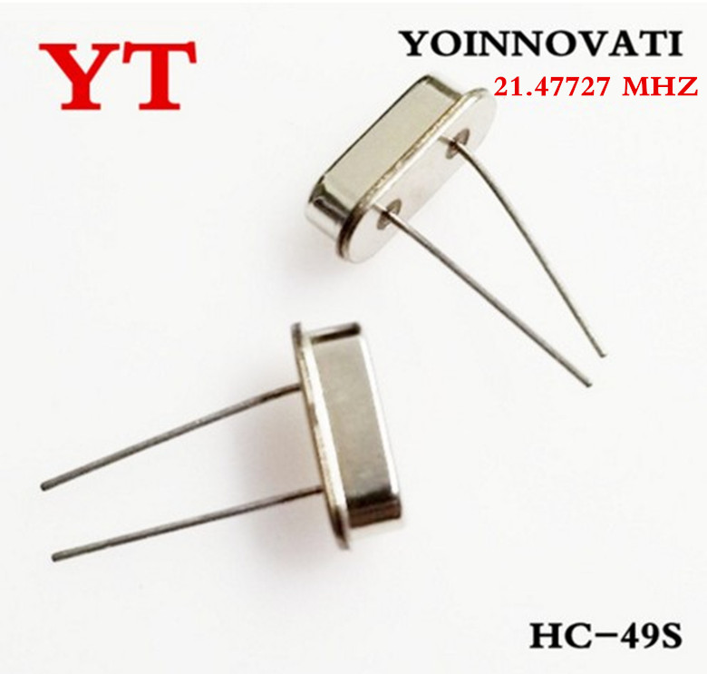 100pcs/lot 21.47727 MHZ HC - 49 s passive crystals into 21.4772 MHZ to 21.477 MHZ 20 parts per million (PPM)