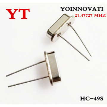 100pcs/lot 21.47727 MHZ HC - 49 s passive crystals into 21.4772 MHZ to 21.477 MHZ 20 parts per million (PPM)