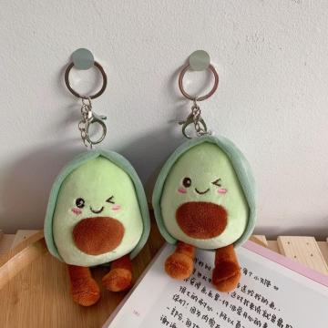 New Plush Avocado Toys Keychain Women Girl Bag Key Chains Trinket Car Key Holder Foods Avocado Dolls Charms Keyring Jewelry Gift