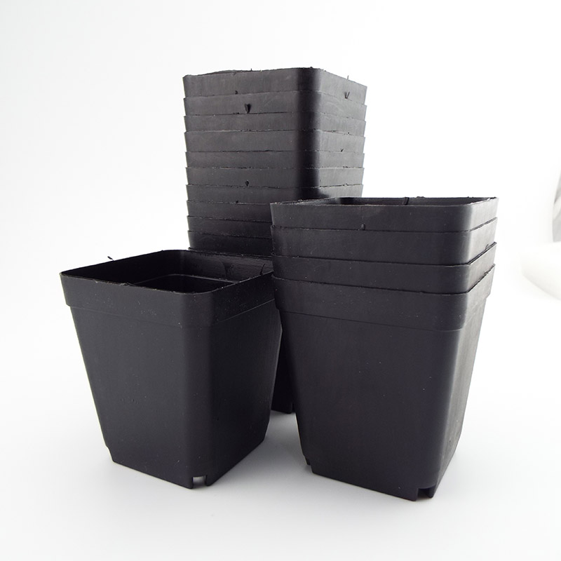 7cm Gardening Plastic Black Color Flower Pots Planters Creative Small Square For Succulent Plants Vegetable