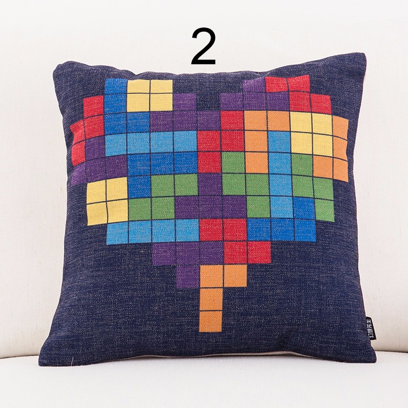 Cartoon Mario Decorative Throw Pillows Colorful Child Game Cotton Linen Cushion Cover Cojines Decorativos Para Sofa Almofadas