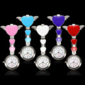 Nurses Watches Doctor portable Watch Cute Love Heart Quartz Clip on Fob Nurses Brooch Tunic Pocket Watch