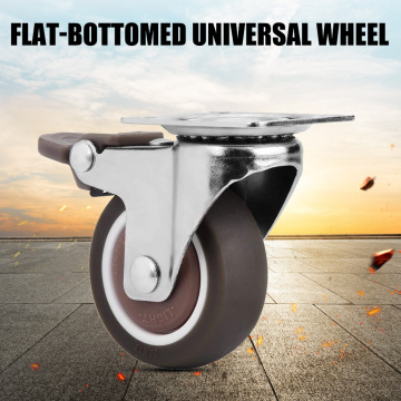 2pcs 2 inch Quiet Wheel Brake Wheels TPE Ultra Furniture Casters Brake Cabinet for Household Bedroom Decoration