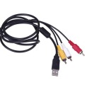 1.5M USB To RCA Cable USB 2.0 Male To 3 RCA Male Coverter Stereo Audio Video Cable Television Adapter Wire AV A/V TV Adapter