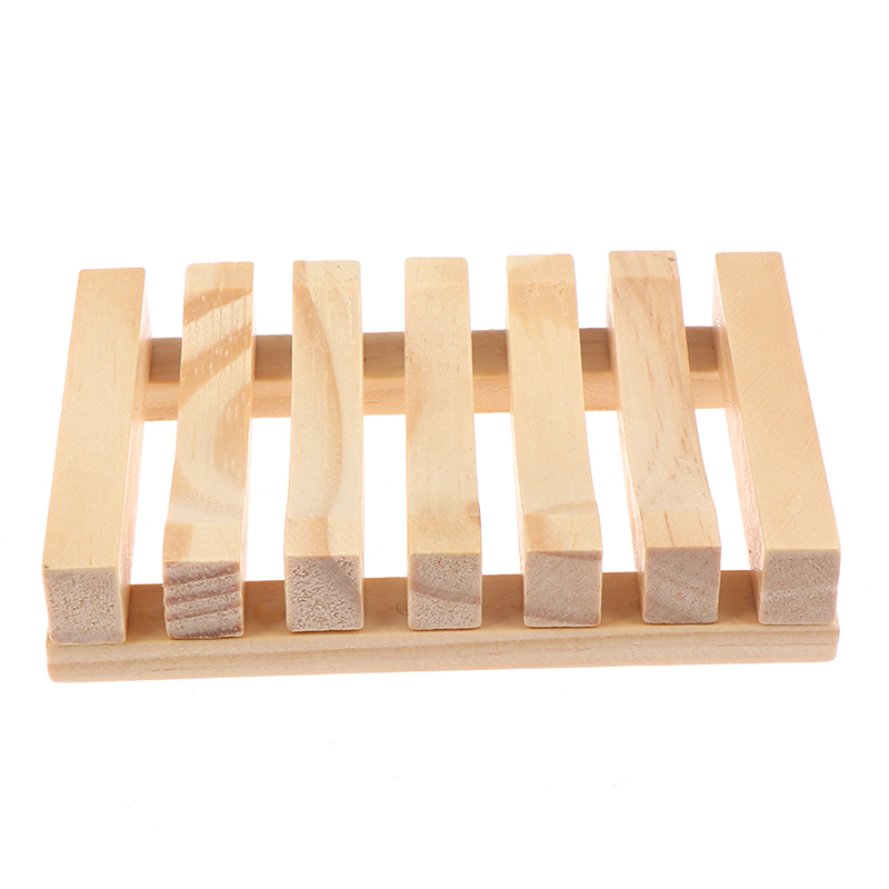 1X Wooden Natural Bamboo Soap Dishes Tray Holder Storage Soap Rack Plate Box Container Portable Bathroom Soap Dish Storage Box