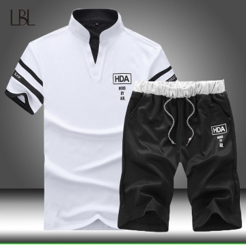 Men Casual Set Tracksuit Summer T Shirts +Shorts 2 Piece Sets Male Sport Suit Jogging Sweatsuit Mens Breathable Cool Streetwears