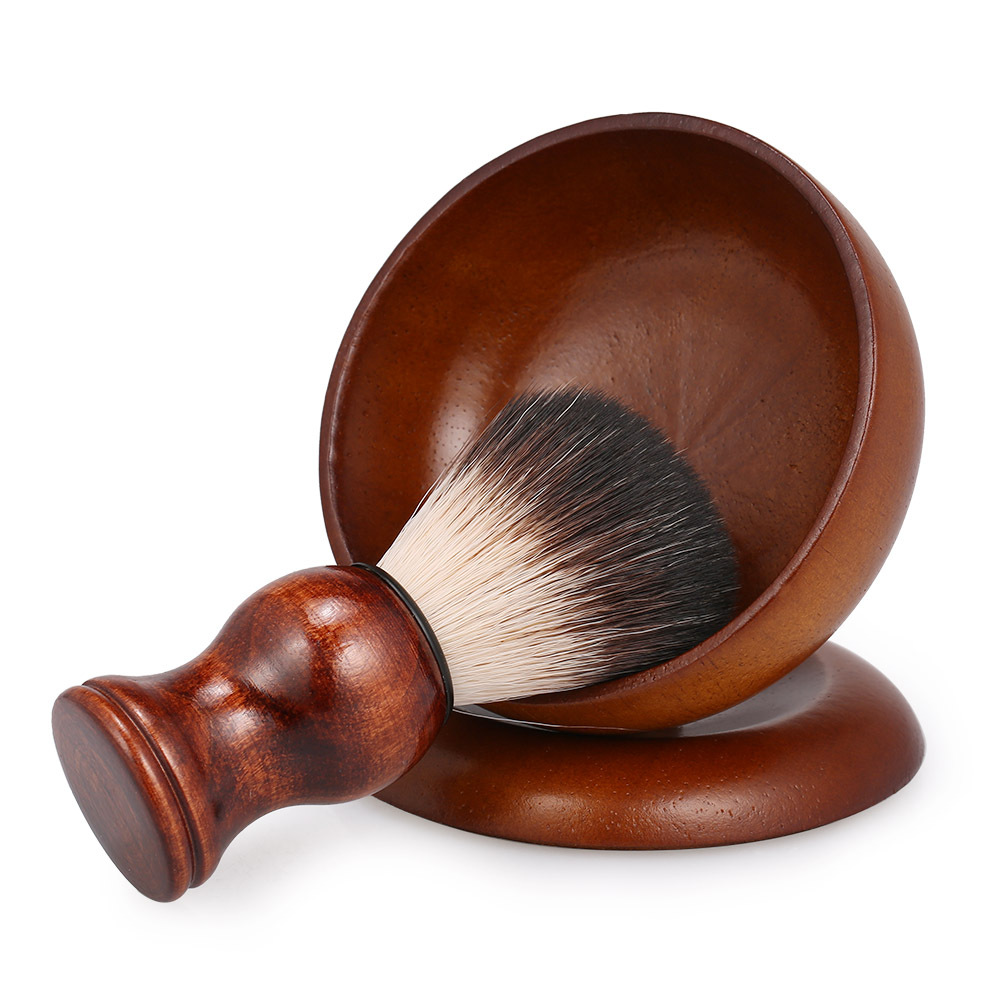 Factory Direct Sales Men's Manual Soft Hair Shaving Brush Scraping Beard Brush Foam Bowl Soap Bowl Beard Care Tool Set