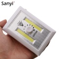 COB LED Switch Night Light Magnetic Wall Lamp AAA Battery Operated Cordless Under Cabinet Light Velcro Tape For Garage Closet