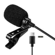 Mini Type C/3.5mm Clip-on Lapel Lavalier Microphone Condenser for Phone Hands-Free Wired Microphones Mic for Camera Computer