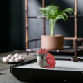 Tea Pet Colored Sand Pottery Frog Statue Chinese Kung Fu Tea Set Accessories Purple Clay Figurines Tea Tray Decor Crafts Gifts