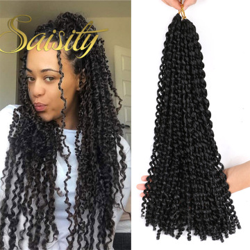 Saisity Ombre Passion Spring Twists Crotchet Hair Synthetic Extensions Fiber Pre looped Fluffy Twists Braiding Bulk Hair
