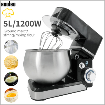 XEOLEO 3in1 Planetary mixer 5L Elecrtic Stand mixer Kneading machine Food processor Egg beater with Stainless steel bowl 6-Speed