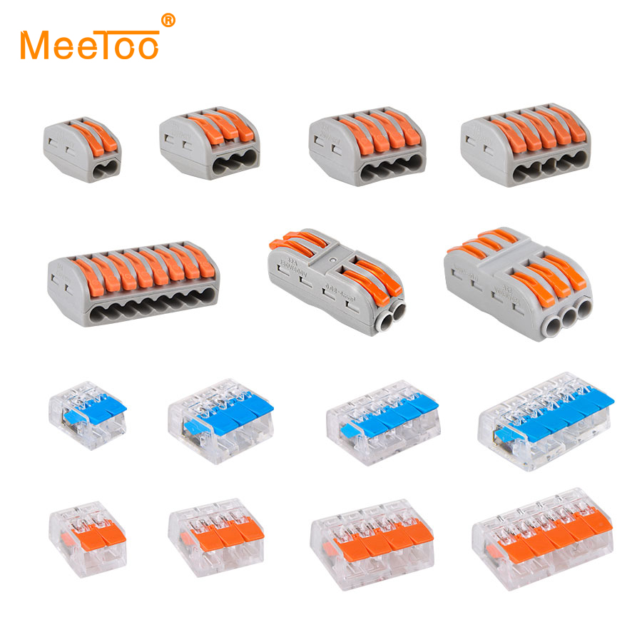 10pcs Electrical Cable Wire Connector Terminator Quick Wiring Connector Universal Compact Crimp Terminal Block Plug-in Splitter