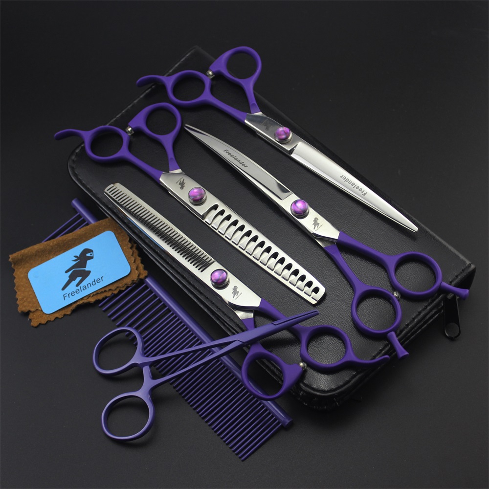 Professional 7 Inch JP440C Dog Scissors Grooming Kit Pet hair scissors Cutting&Curved Scissor&thinning Shears for pet Groomer