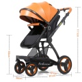 3 in 1 Baby Stroller With Car Seat Foldable Carriage Pram Luxury PU Leather Travel System Trolley Walker For Newborns