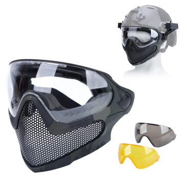 Airsoft Paintball Mask Safety Protective Anti-fog Goggle Full Face Mask With Black/Yellow/Clean Lens Tactical Shooting Equipment