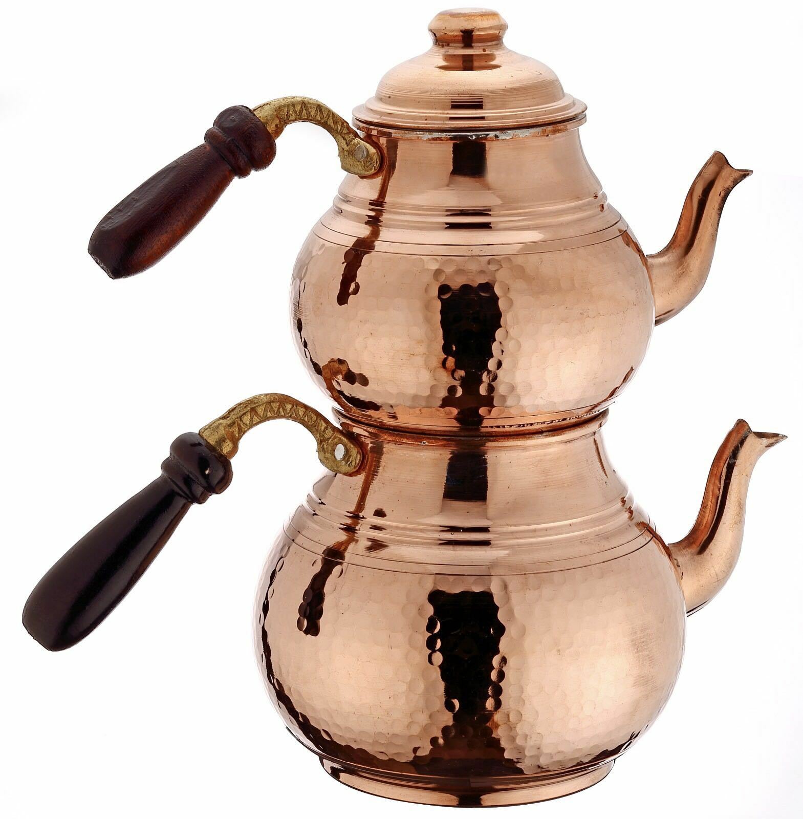 Copper tea pot 2 sizes traditional chinese turkish japanese arabic wooden handle