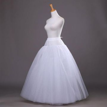 4-layer Hoop-free Long Style Half Skirt Petticoat Bridal Wedding Dress Lined Ladies Women Party Dresses Role-playing Lining