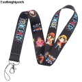 Anime black Lanyard Badge ID Lanyards/ Mobile Phone Rope/ Key Lanyard Neck Straps Accessories for man E0975