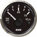 KUS 52MM Boat Car Oil Pressure Gauge Meter 0-5bar(0-75PSI) 0-10bar(0-145PSI) With Backlight 12V/24V Oil Pressure Sensor