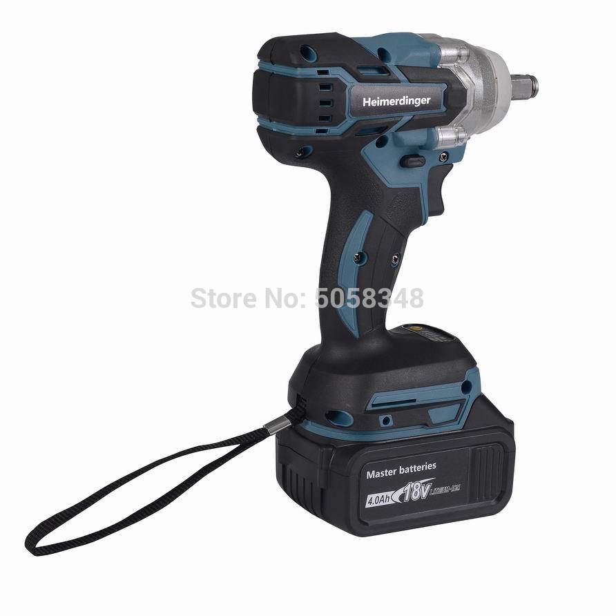 Brushless cordless electric Rechargeable Impact Wrench with two 18V 4.0Ah Lithium ion Battery