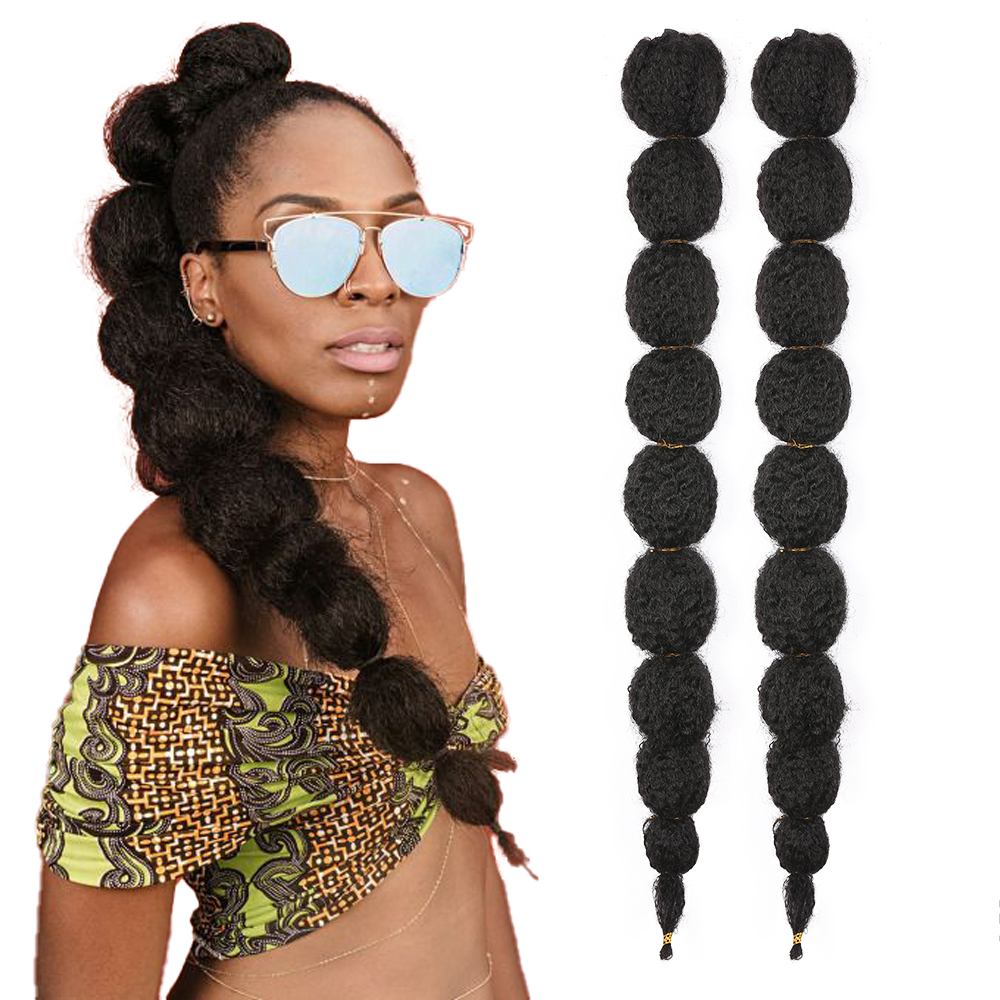 Lantern Bubble Curly Straight Pigtail Ponytail