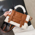 Ins Faux Lamb Wool Square Bag Female Winter Soft Fur Designer Handbag Shoulder Messenger Crossbody Bags For Luxury Women Za