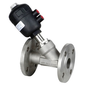 Stainless Steel Flanged Pneumatic Angle Seat Valve