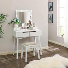 4 Drawers Vanity Table Desk With Led Light