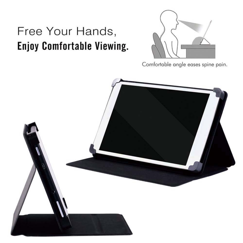 Tablet Case for Google Nexus 7 1st Gen 2012/2nd Gen 2013/9 8.9" Pu Leather Folding Pure Black Tablet Cover Case+Free Stylus