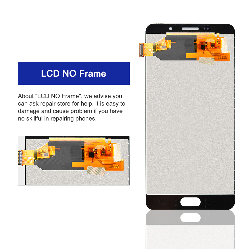 100% Test For Samsung Galaxy A7 2016 A710 A710F LCD Display Touch Screen Digitizer Assembly Mobile Phone LCDs A710 Display