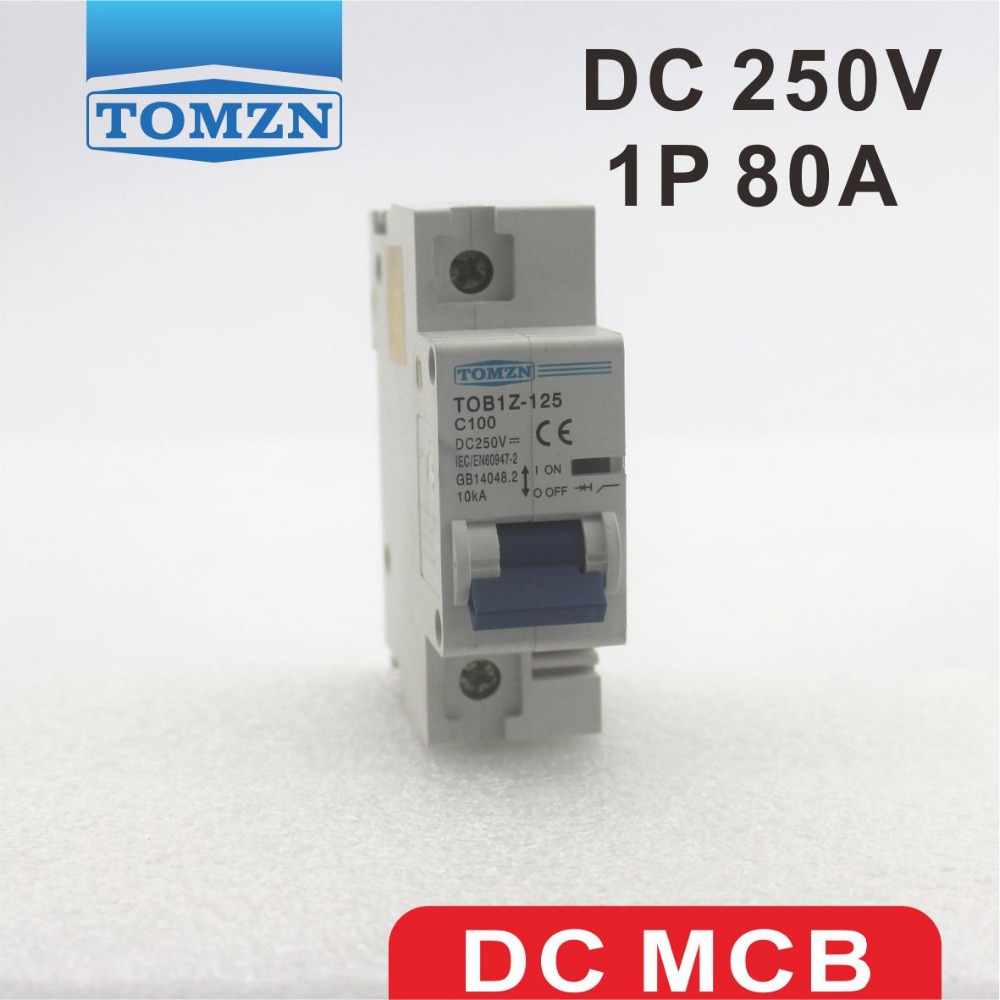 1P 80A DC 250V Circuit breaker FOR PV System C curve