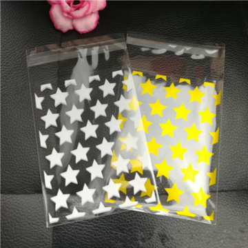 2020 New 100pcs/Set Wedding Candy Gift Plastic Cookie Bags White Star Transparent Christmas Biscuits Baking Packaging Bag