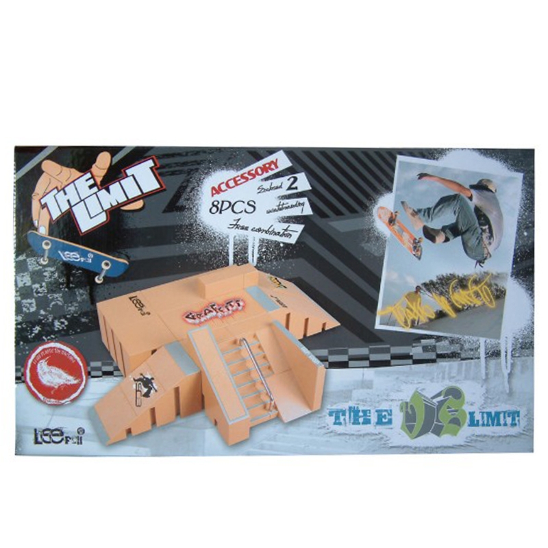 8pcs Skate Park Kit Ramp Parts for Tech Deck Fingerboard Mini Finger Skateboard