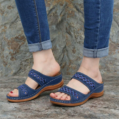Shoes Woman Sandals 2020 Fashion Sewing Thread Flip Flops Open Toe Wedge Sandals Platform Beach Shoes Outdoor Female Shoes