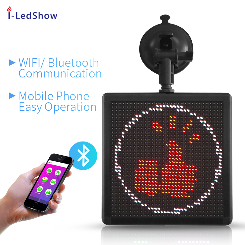 12V Wifi control CAR led Sign board Mood Animation APP Control RGB Programmable Scrolling Message LED Display car window panel