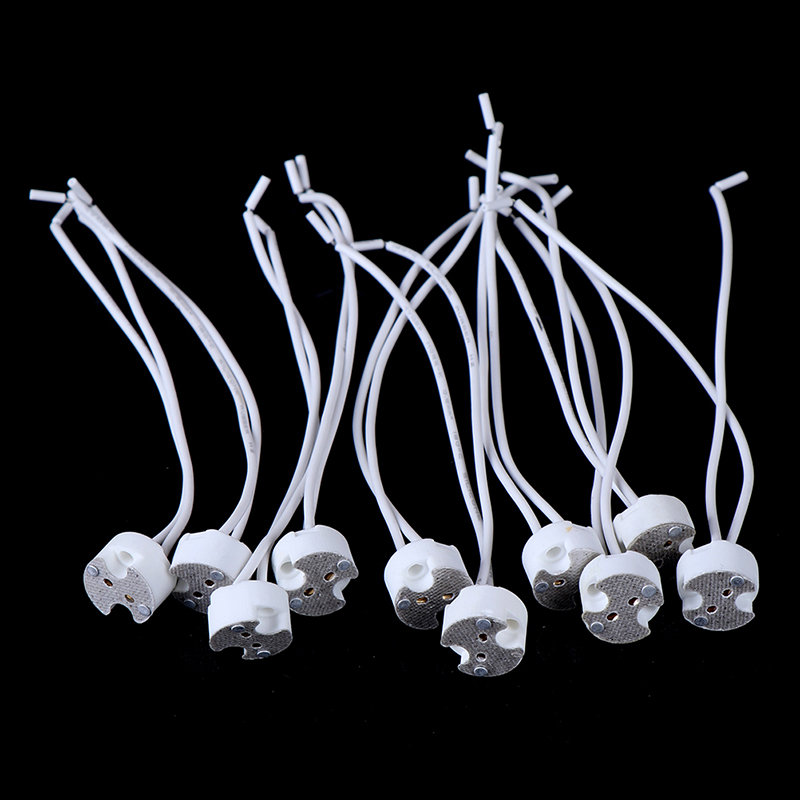 10/5/1pcs 220V 2A MR16 GU5.3 Base Socket Wire Connector Led Lamp Ceramic Holder