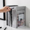 1 Pair Bookends Book Stand Support Simple Iron Desktop Non Slip Rack Shelf Holder Office Magazine Organizer