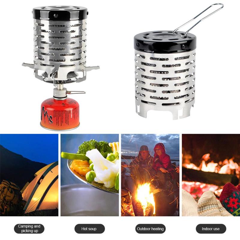 Portable Mini Camping Heater Cap Outdoor Gas Stove Warmer Heater Stainless Steel armer Cover Equipment Picnic Tools