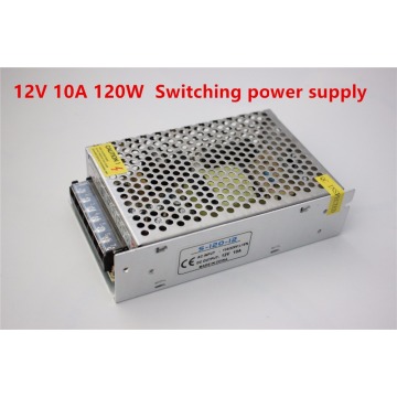 High quality DC12V 10A 120W S-120-12 Switching power supply AC110/220V 15% LED 5050/3528 drive power supply AC/DC Free shipping