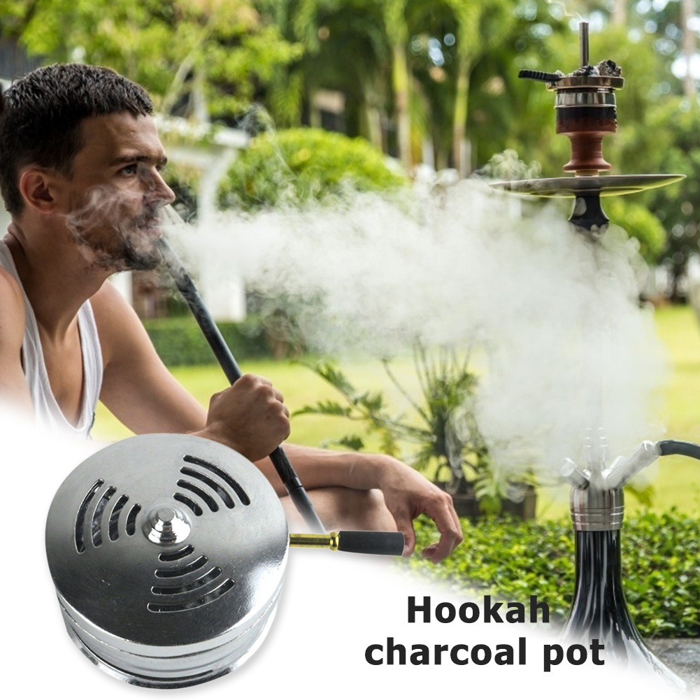 Windproof Metal Hookah Heat Charcoal Bowl Tobacco Nargile Shisha Holders Ashtray Coin Tray Space-saving Charcoal Holder