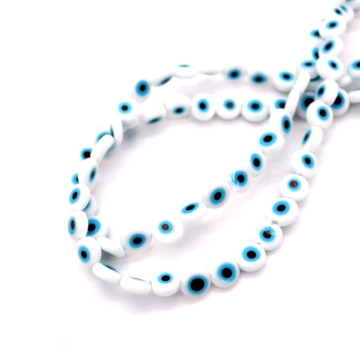 Oblate Shape Upscale Eye Colored Glaze Crystal Beads High Quality 8mm 47pcs Loose Beads Blass Ball Bracelet Jewelry DIY
