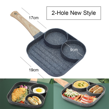 4-Hole 2-Hole Frying Pot Pan Thickened Omelet Pan Non-stick Pancake Steak Cooking Egg Ham Pans Breakfast Maker Cookware