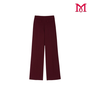 Elegant Deep Red Suit Pants for Women